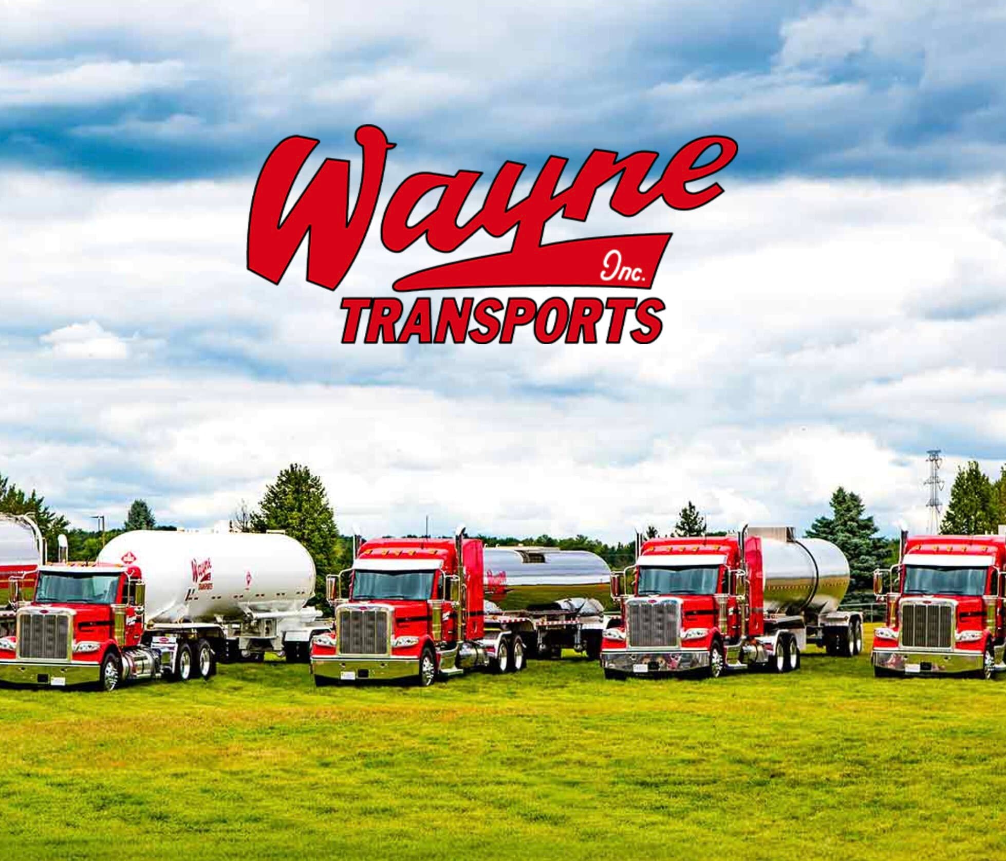 Lineup of Wayne Transports tanker trucks