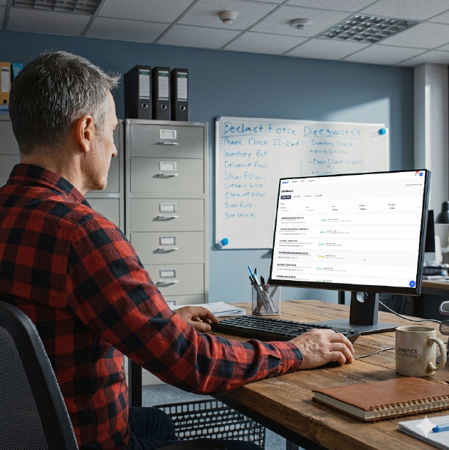 Operator reviewing inventory dashboard